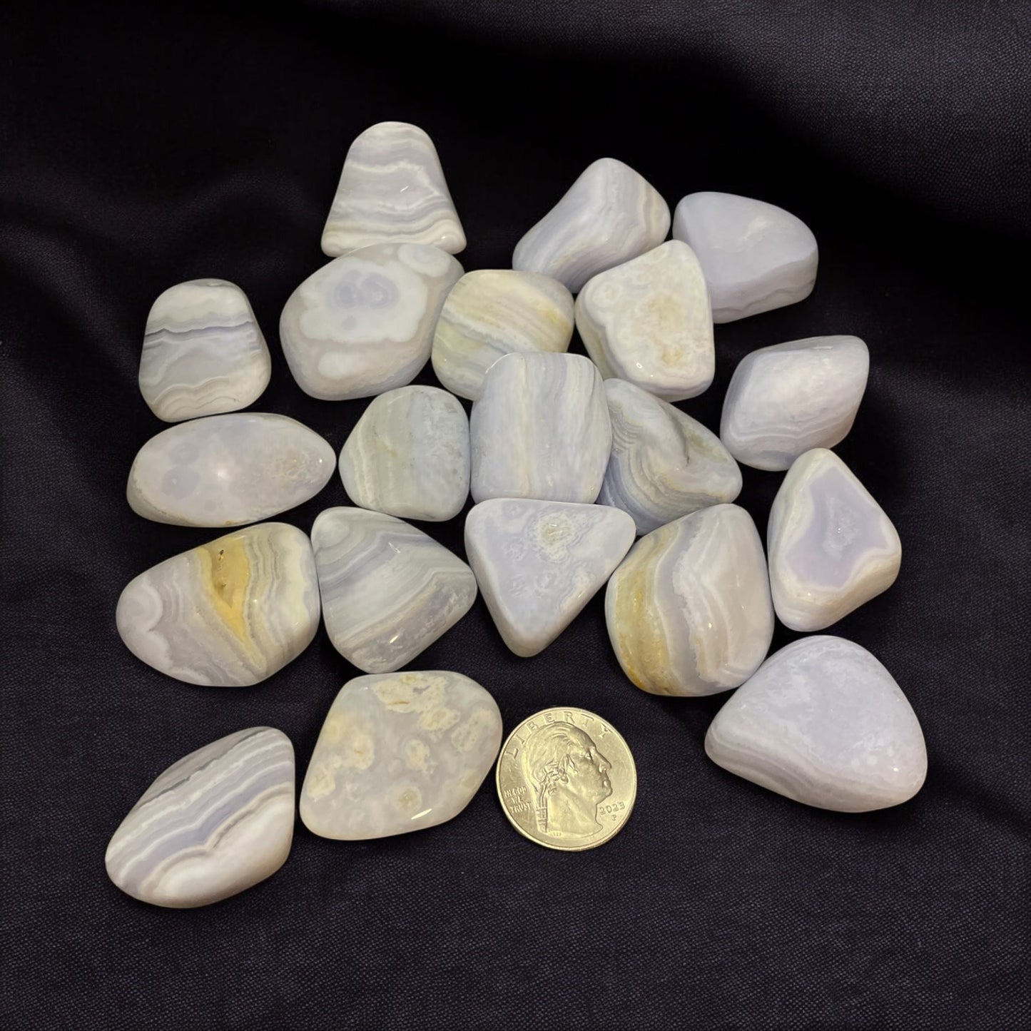 Blue Lace Agate Tumbled Stone