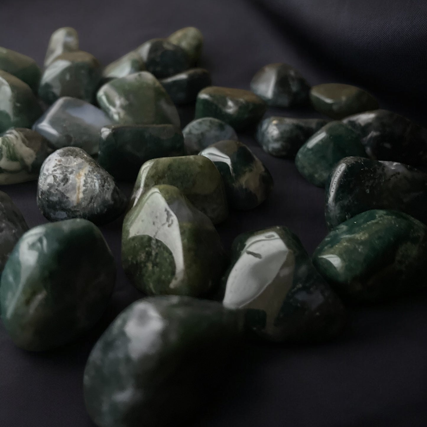 Green Moss Agate Tumbled Stone