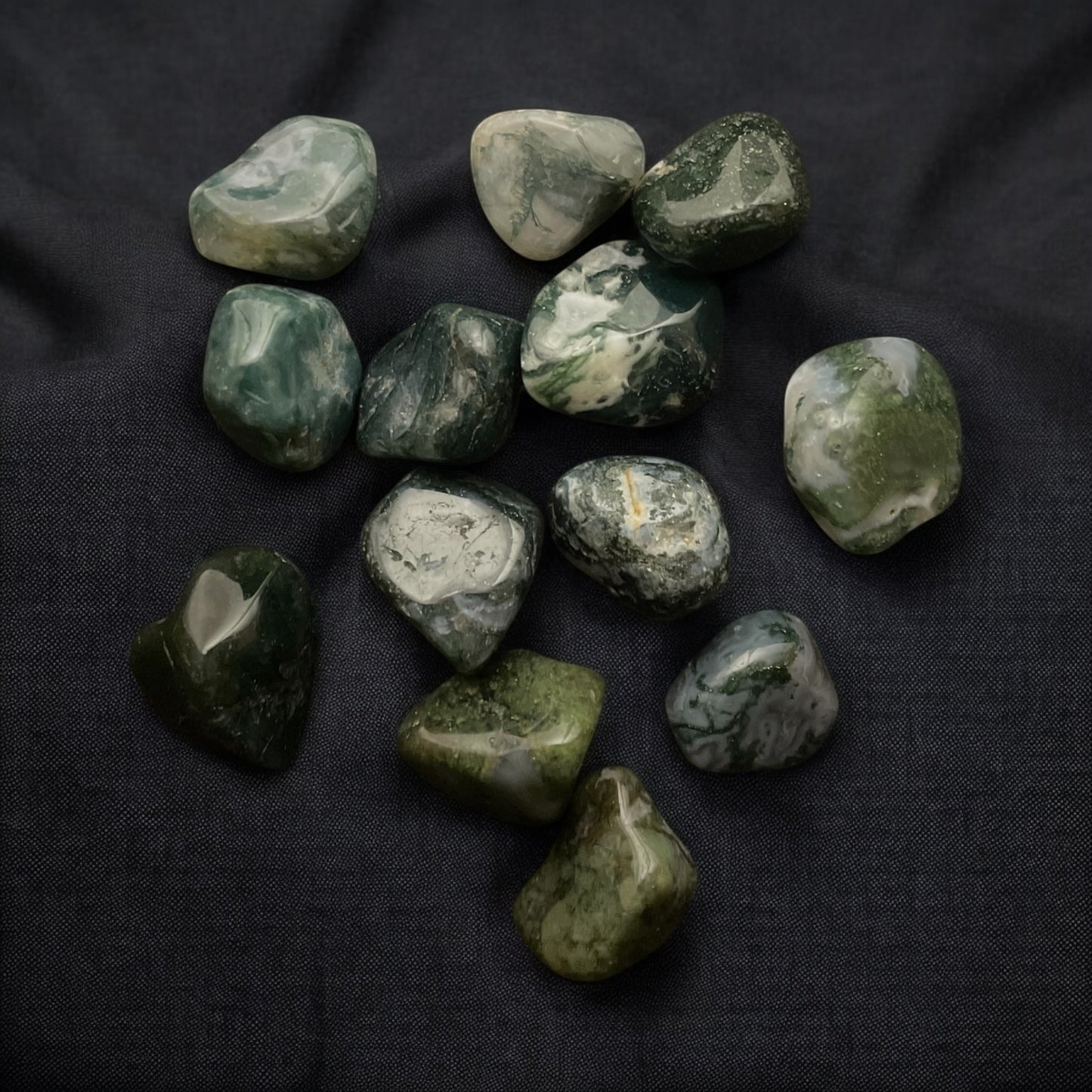 Green Moss Agate Tumbled Stone