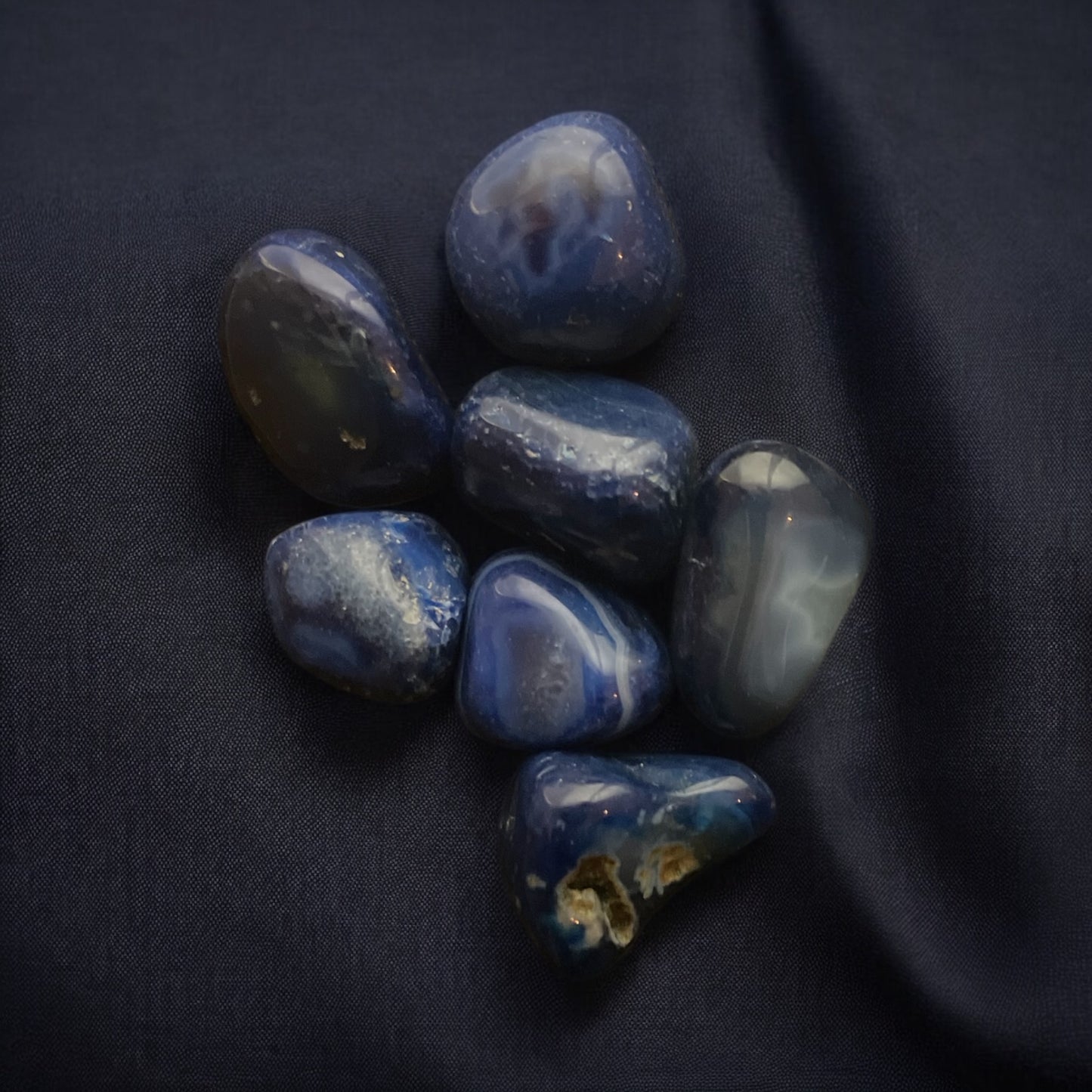 Blue Agate Tumbled Stone