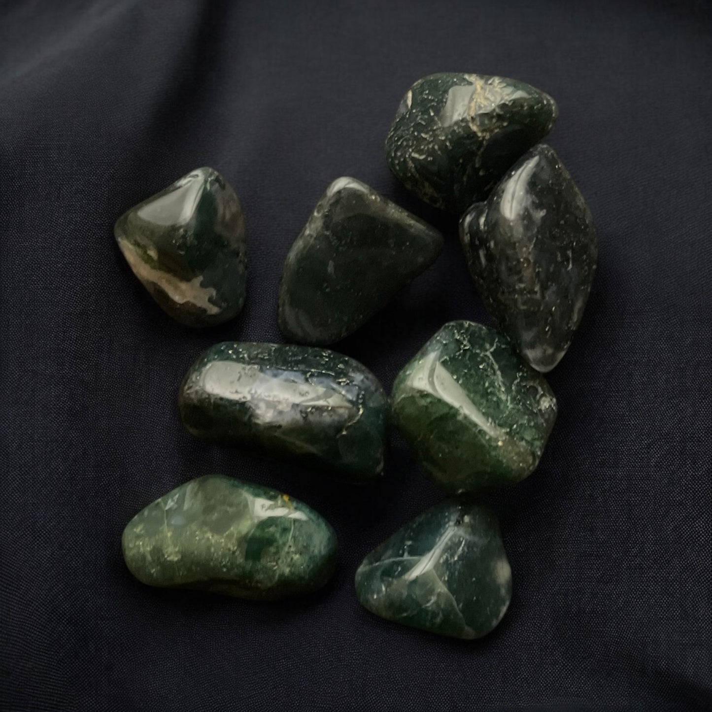 Green Moss Agate Tumbled Stone