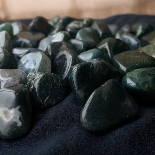 Green Moss Agate Tumbled Stone