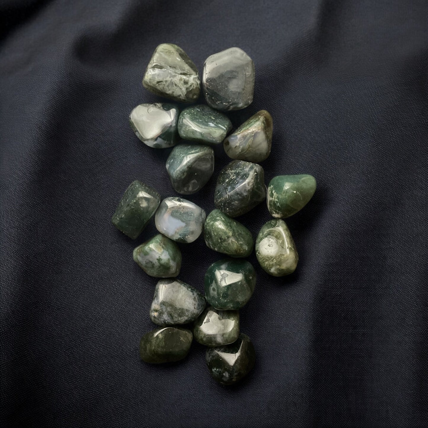 Green Moss Agate Tumbled Stone