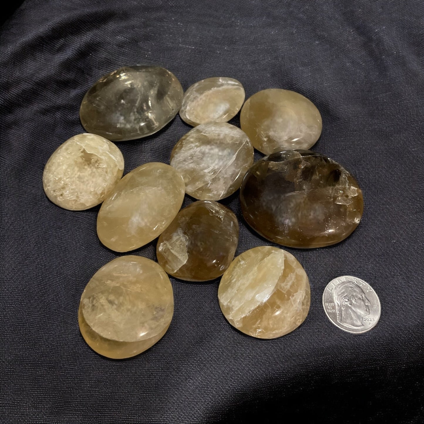 Natural Citrine Palm Stone